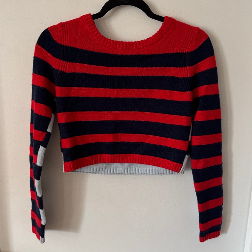 Solid And Striped Wool Cashmere Blend Cropped Jun… - image 4